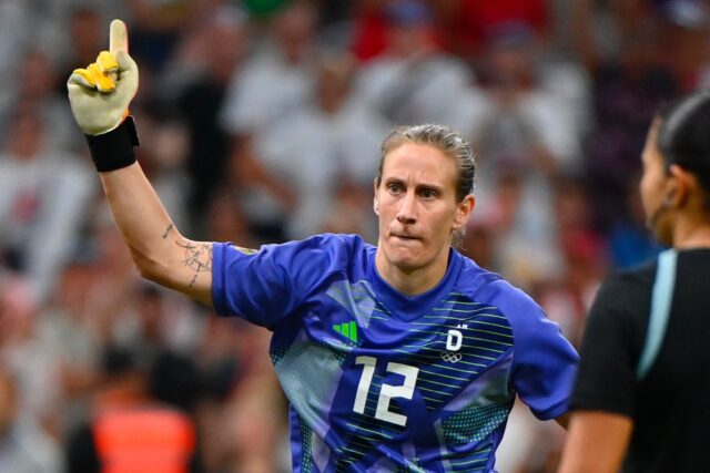 Goalkeeper Ann-Katrin Berger was Germany's hero in their penalty shoot-out win against Can