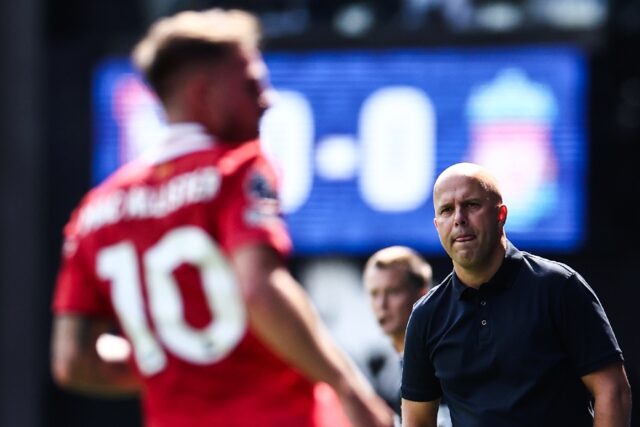 Liverpool manager Arne Slot (right) won his first game in charge 2-0 at Ipswich