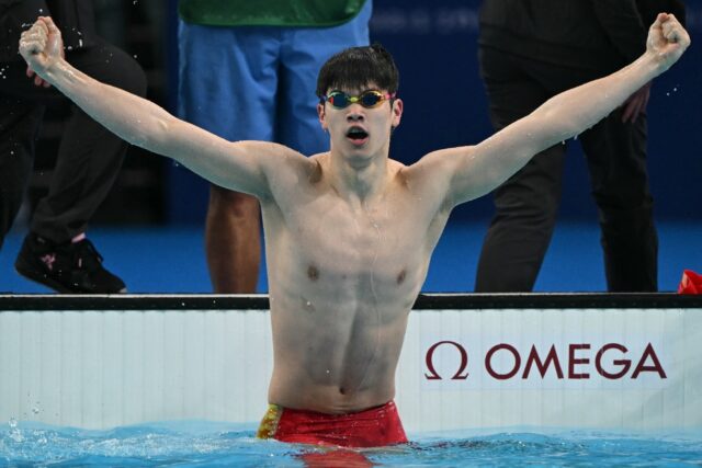 Pan Zhanle was the start if the show for China in the Paris Olympics pool with the 100m fr