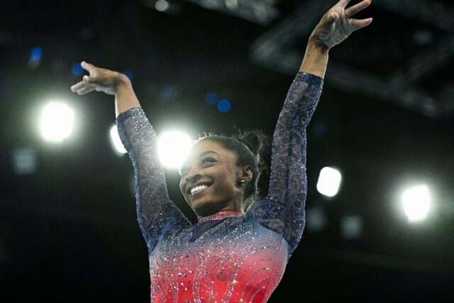 Simone Biles wins women's gymnastics floor exercise silver at the Paris Olympics