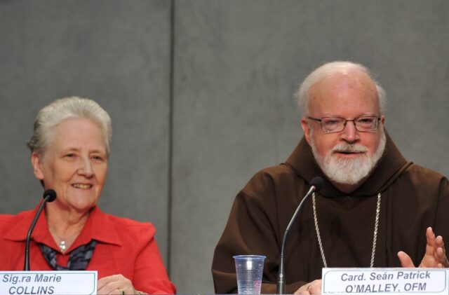 US Cardinal Sean O'Malley (right) with Marie Collins, a campaigner against clerical abuse