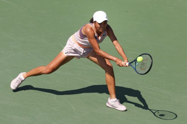 Zhang Shuai of China on the way to a US Open first-round loss to Ashlyn Krueger