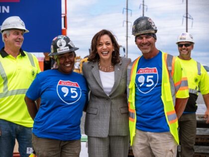 Vice President Kamala Harris and Acting Secretary of Labor Julie Su receive a briefing Tue