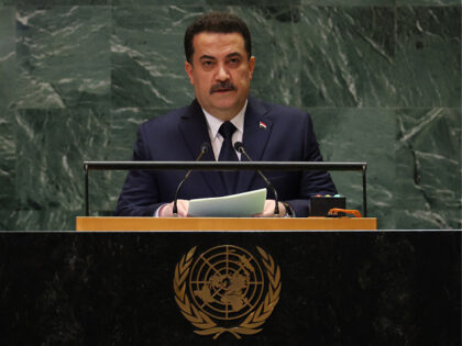 Iraqi Prime Minister Mohammed Shia al-Sudani speaks during the 79th Session of the United