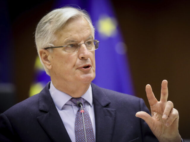 Head of the Task Force for Relations with the UK Michel Barnier speaks during a debate on