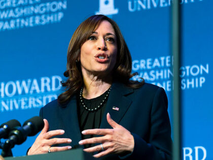 Vice President Kamala Harris speaks at Howard University in Washington, March 30, 2022. (A