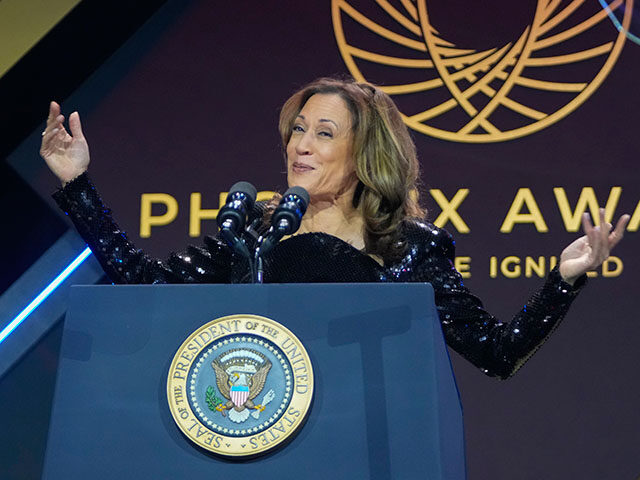 Democratic presidential nominee Vice President Kamala Harris speaking at the Congressional