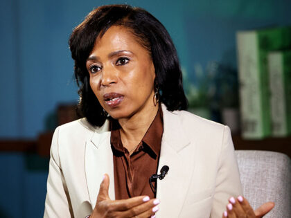 Prince George's County Executive Angela Alsobrooks speaks during an interview in Gaithersb