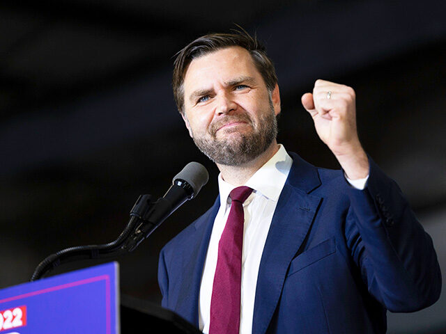 Republican vice presidential nominee Sen. JD Vance, R-Ohio, speaks during a campaign rally