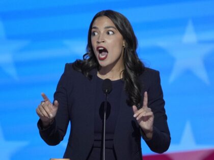 Rep. Alexandria Ocasio-Cortez, D-NY, speaking during the Democratic National Convention on