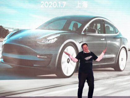 Elon Musk poses in China