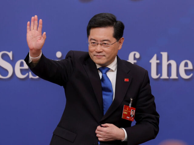 BEIJING, CHINA - MARCH 07: China's foreign minister Qin Gang attends a press conference du