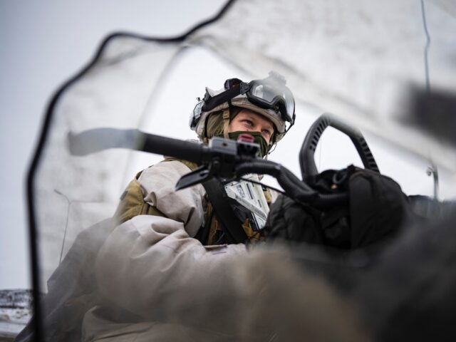 TOPSHOT - A soldier of the Jaeger Battalion GSV of the Norwegian Armed Forces that monitor