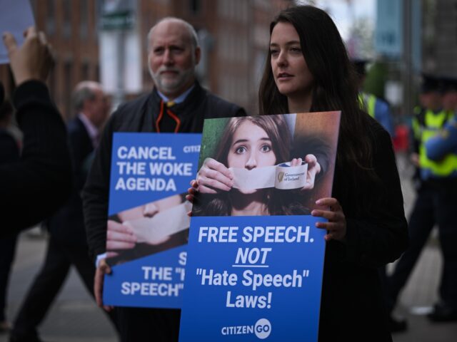 DUBLIN, IRELAND - MAY 22: Activists from the CitizenGO advocacy group stage a symbolic pro