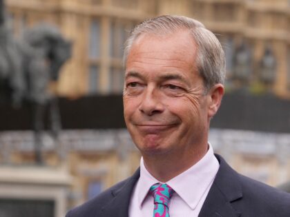 Reform UK leader Nigel Farage arrives at the House of Commons in Westminster, central Lond