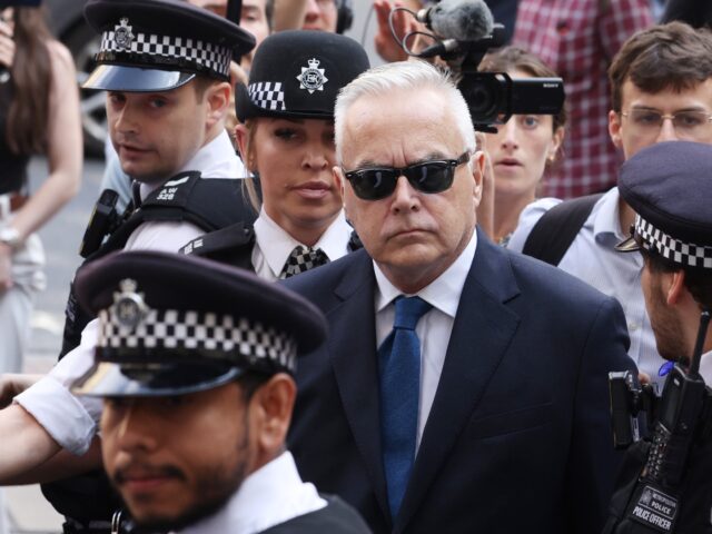 LONDON, ENGLAND - JULY 31: Broadcaster Huw Edwards arrives at Westminster Magistrates' Cou