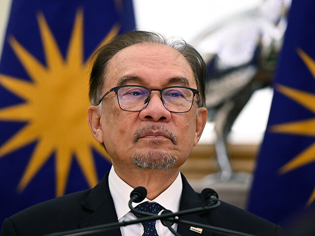 Anwar Ibrahim, Malaysia's prime minister, during a news conference with Narendra Modi, Ind