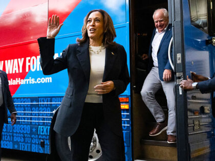 Democratic presidential candidate US Vice President Kamala Harris and her running mate, Mi