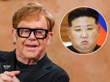 (INSET: Kim Jong-Un) Elton John and David Furnish at the Variety TIFF Studio during the To