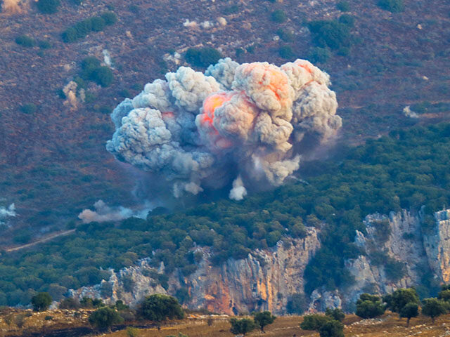 Smoke billows from the site of an Israeli airstrike in Marjayoun, near the Lebanon-Israel