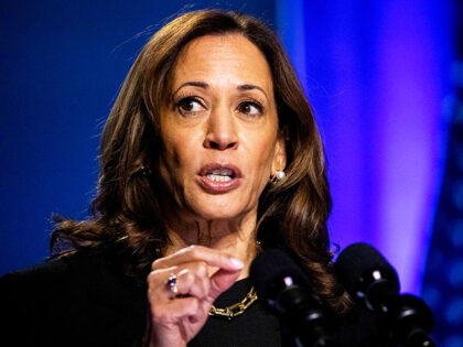 Vice President Kamala Harris during a campaign event at the Philip Chosky Theatre in Pitts