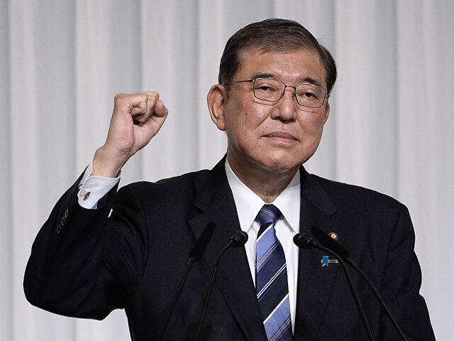 Shigeru Ishiba, newly-elected leader of the Liberal Democratic Party (LDP), at a news conf