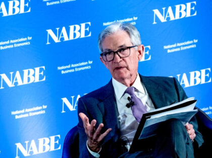 Jerome Powell, chairman of the US Federal Reserve, during the National Association of Busi