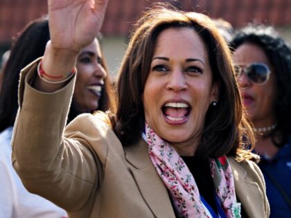 US Senator from California Kamala Harris marches in the 33rd annual Kingdom Day Parade hon