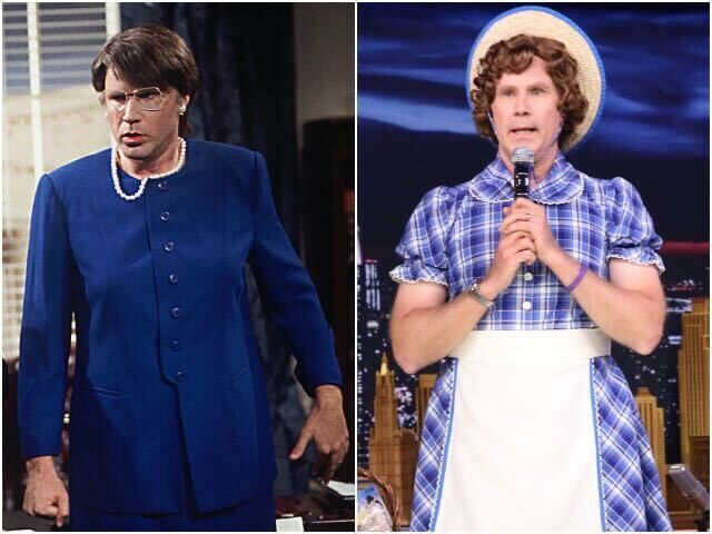 LEFT photo — SATURDAY NIGHT LIVE -- Pictured: (l-r) Darrell Hammond as Bill Clinton, Wil