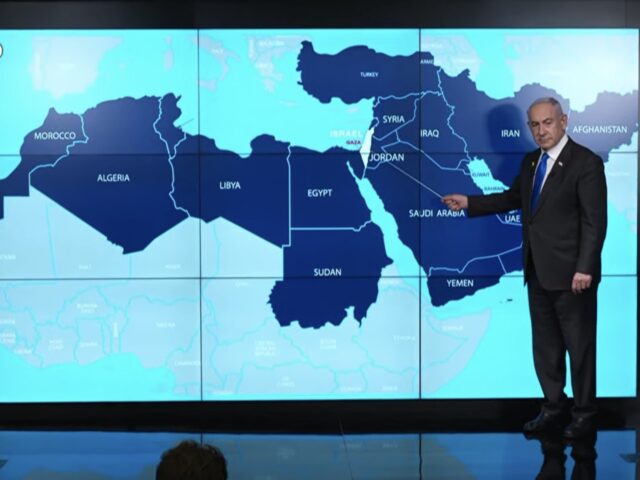 Netanyahu Mideast map (GPO / YouTube)