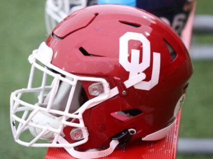 MOBILE, AL - FEBRUARY 03: A general view of an Oklahoma Sooners helmet during the 2024 Ree