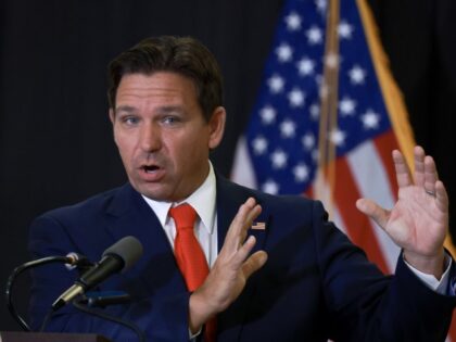 Florida Gov. Ron DeSantis speaks during a press conference regarding an apparent assassina