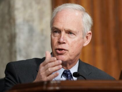 Sen. Ron Johnson (R-WI) asks questions during a Senate Homeland Security and Governmental