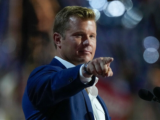 Tim Sheehy speaks during the Republican National Convention Tuesday, July 16, 2024, in Mil