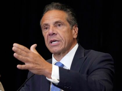 FILE - New York Gov. Andrew Cuomo speaks during a news conference at New York's Yanke