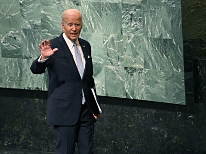 US President Joe Biden arrives to address the 77th session of the United Nations General A