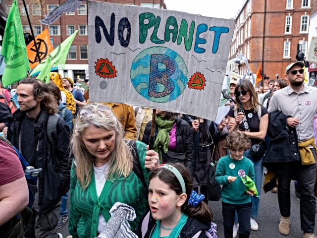 Thousands of protesters from the environmental group Extinction Rebellion gather on Earth