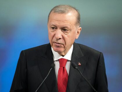 MADRID, SPAIN - JUNE 13: The President of the Republic of Turkey, Recep Tayyip Erdogan, sp