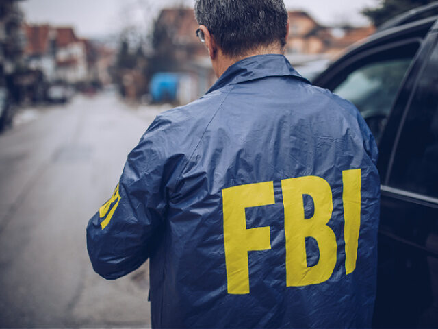 The back of an FBI agent - stock photo