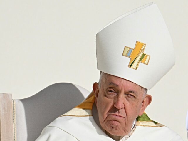 Pope Francis holds a holy mass at King Baudouin stadium, in Brussels on September 29, 2024