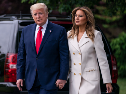 WASHINGTON, DC - MAY 25: U.S. President Donald Trump and first lady Melania Trump depart t