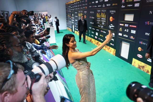 Bollywood actress Janhvi Kapoor arrives to attend the 24rd edition of the International In