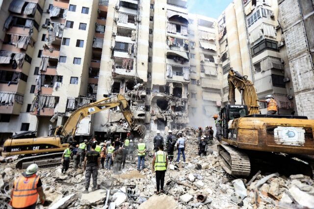 'A building was completely destroyed, and another saw its two lower floors damaged", said