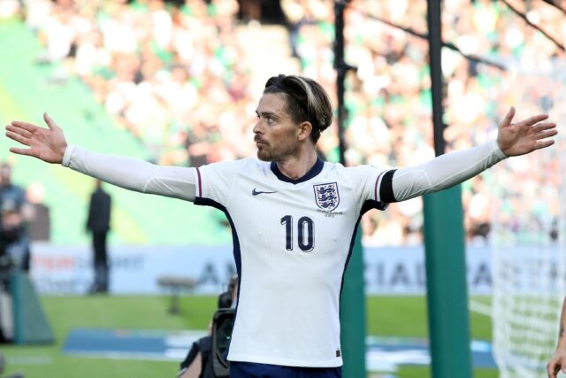 England's Jack Grealish celebrates scoring against Ireland