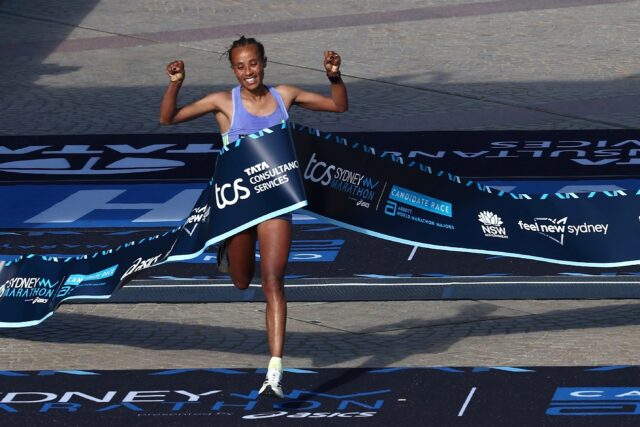 Ethiopia's Workenesh Edesa Gurmesa smashed the course record to win the women's Sydney Mar