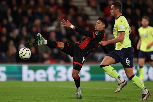 Evanilson (left) scored his first Bournemouth goal against Southampton