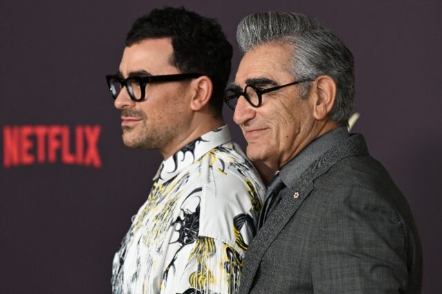 Father-and-son acting duo Dan (L) and Eugene Levy (R) will host the 76th Emmy Awards cerem