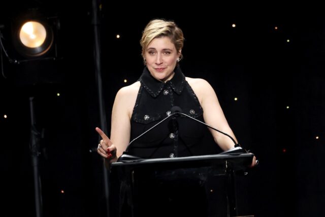 Greta Gerwig was honored at the Will Rogers Motion Picture Pioneers Foundation gala, which
