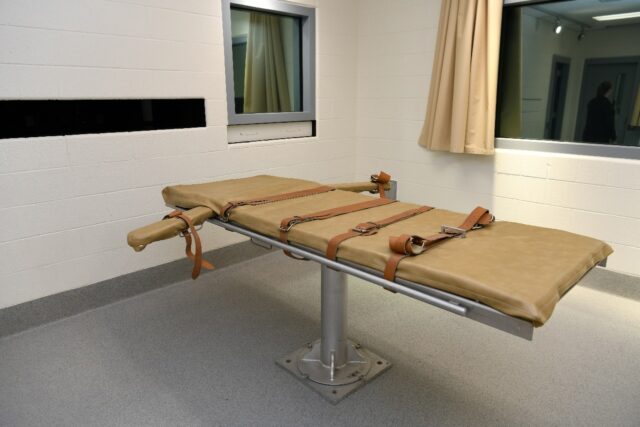 A handout image from the Utah Department of Corrections shows the lethal injection gurney