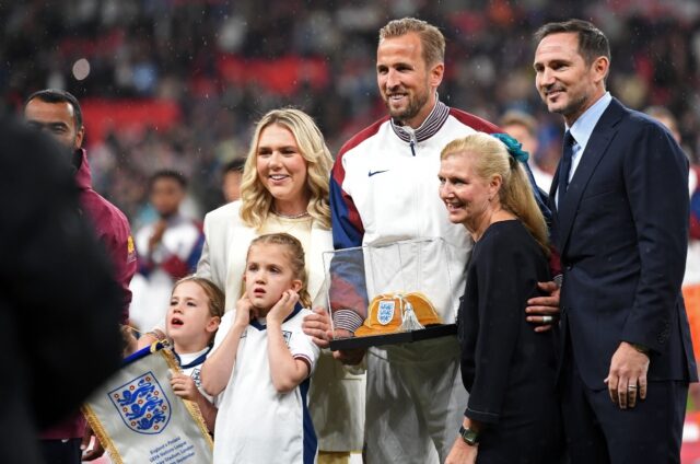 Harry Kane was presented with a golden cap to mark his 100th England appearance